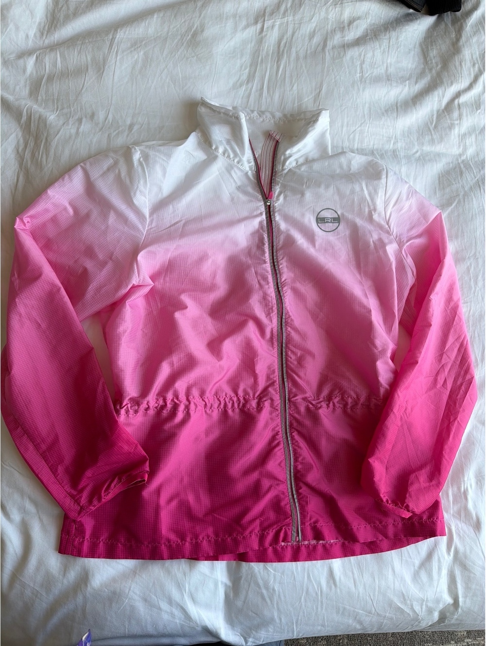 Ralph Lauren Sport LRL Active Pink White Ombre Windbreaker Jacket Size L
